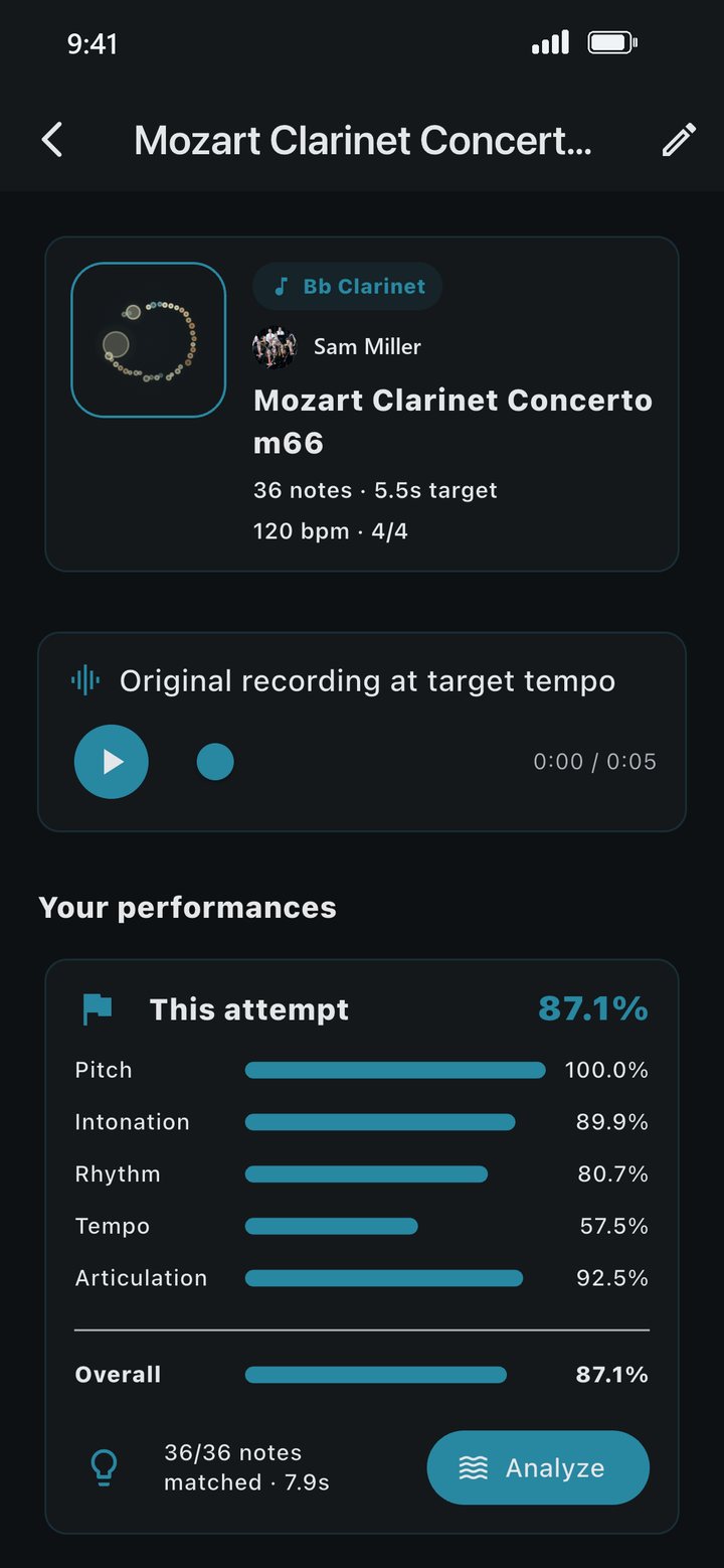 Clariva passage detail with attempt scores